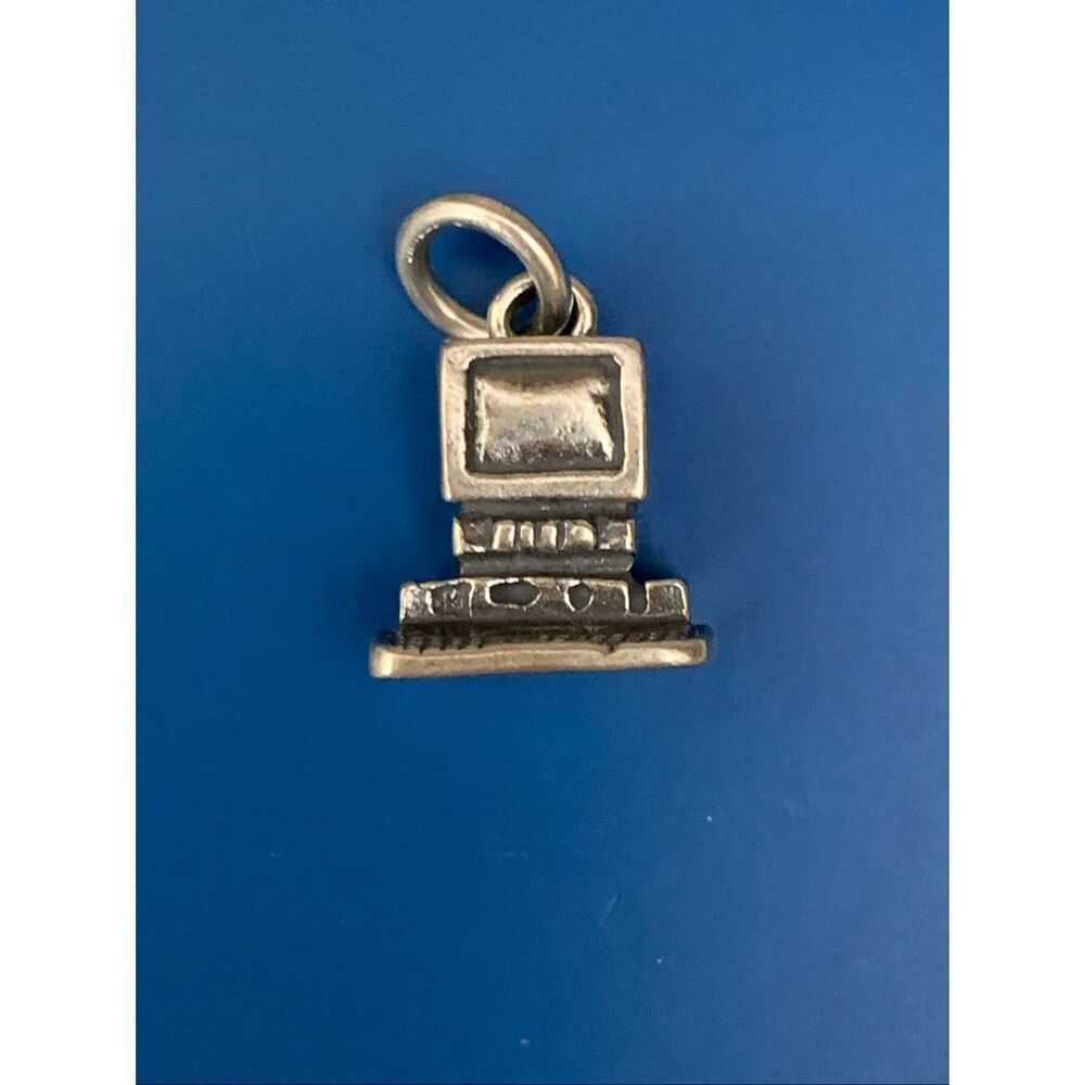 .925 Desktop Computer Sterling Silver Jewelry Charm #occupation #technology
